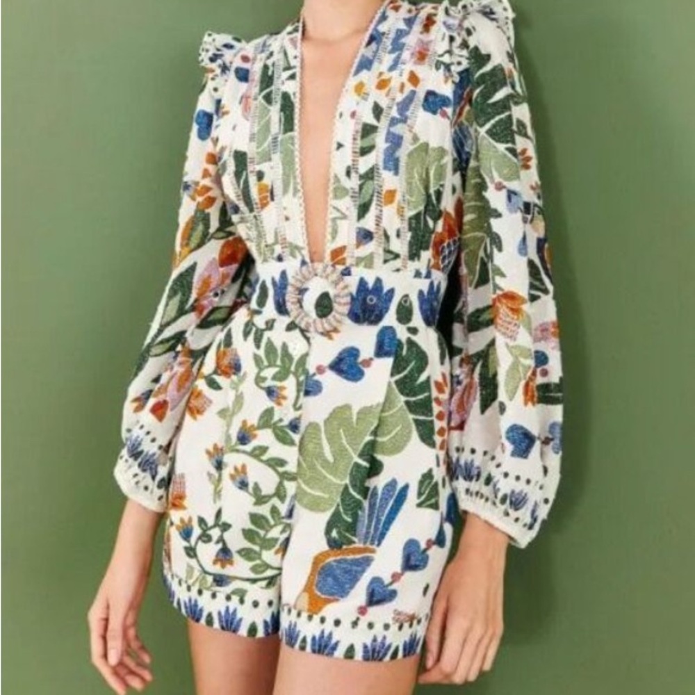 FARM Rio Multicolor Embroidered Romper